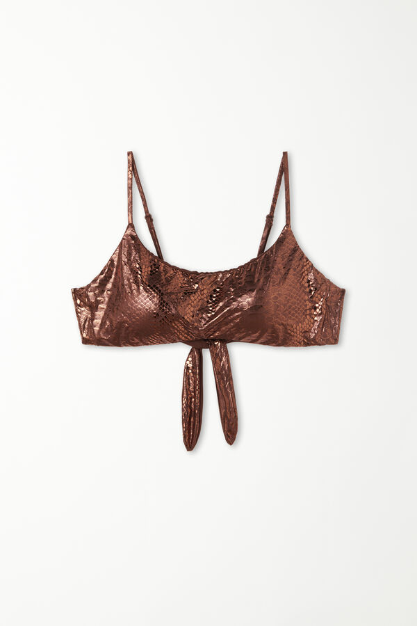 Bronze Snake Removable Padding Brassiere Bikini Top