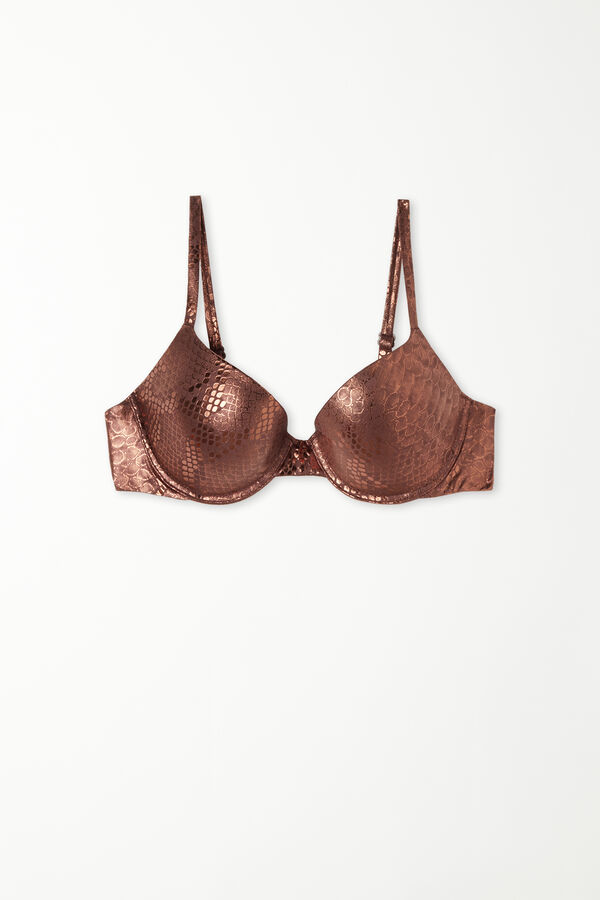 Bronze Snake Padded Push-Up Bikini Top